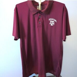 Knights Apparel Mens XL Texas A&M Aggies Polo Shirt Maroon Performance NCAA